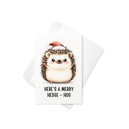 Merry Hedge -  Hug Cute Christmas Greeting Card