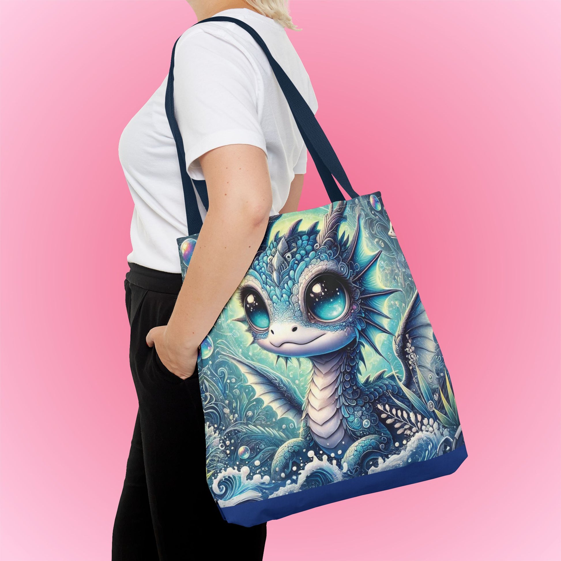 Mystical Underwater Dragon Tote Bag large size