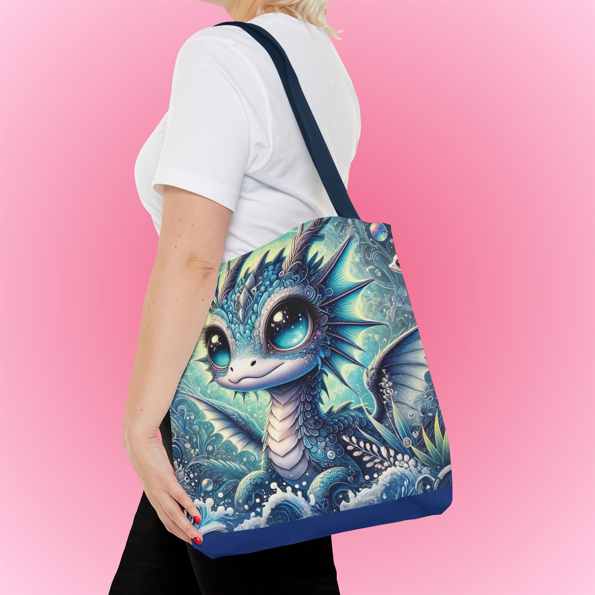 Mystical Underwater Dragon Tote Bag medium size