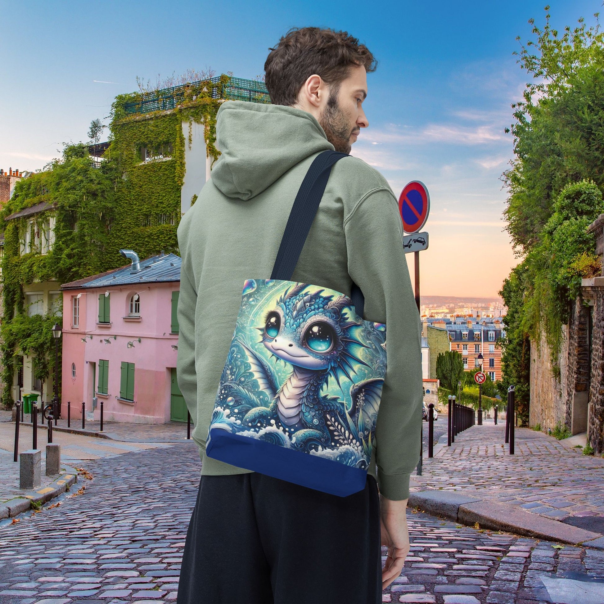 Mystical Underwater Dragon Tote Bag small