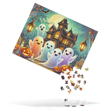 Friendly Ghosts Celebrating Halloween Jigsaw Puzzle