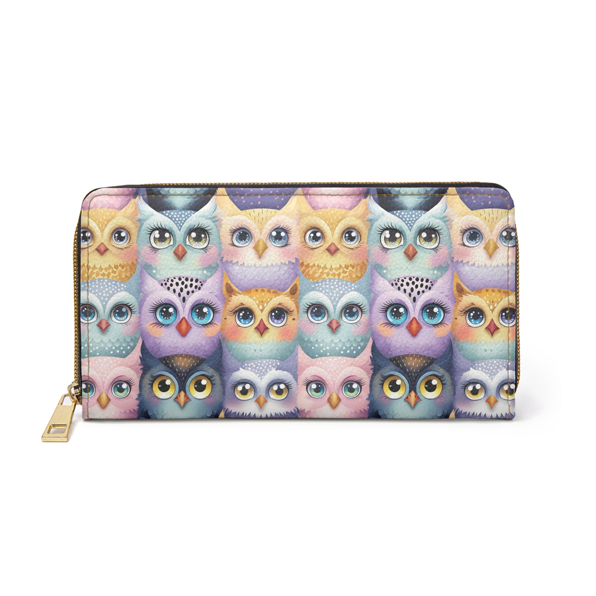 Pastel Parliament of Owl Birds Zipper Wallet