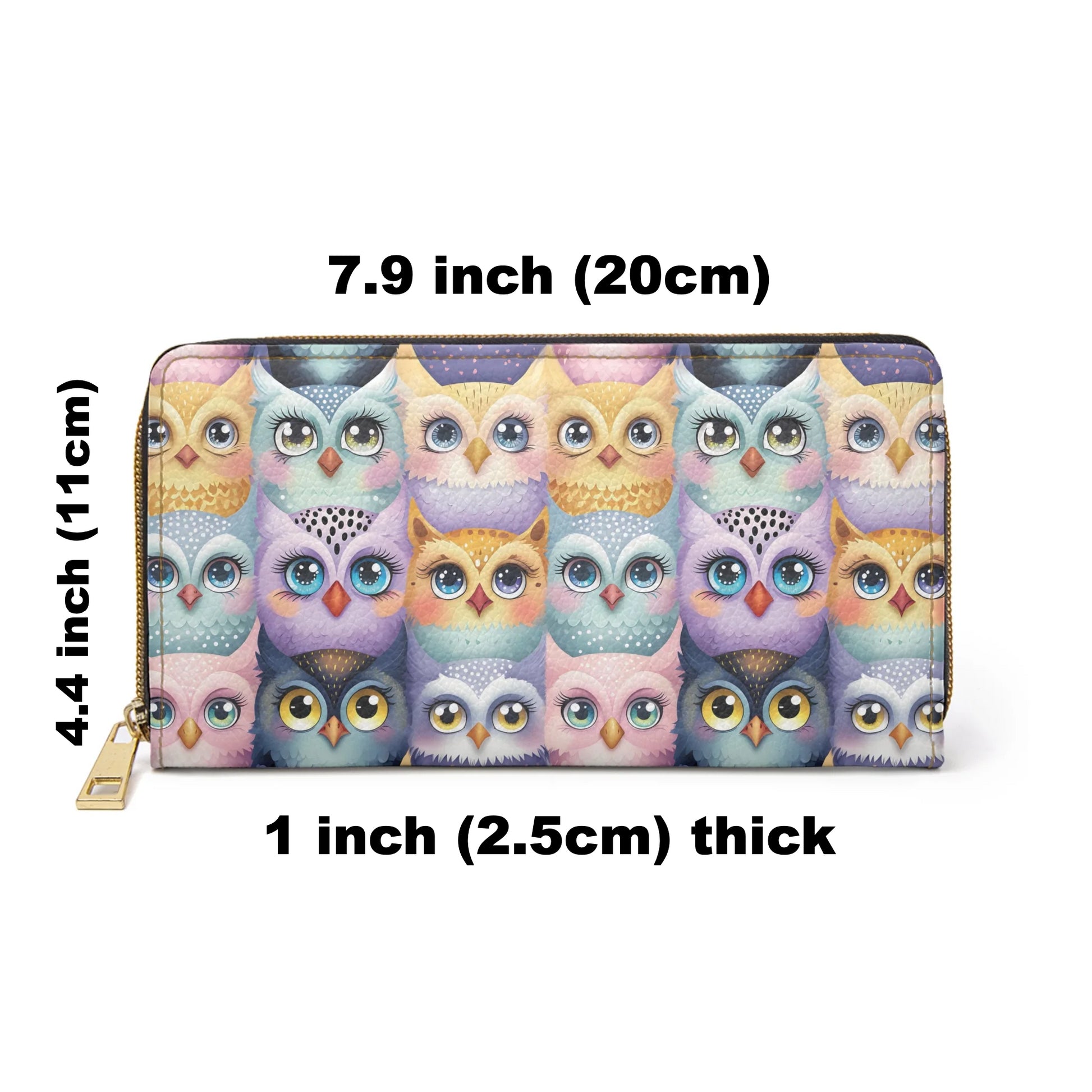 Pastel Parliament of Owl Birds Zipper Wallet