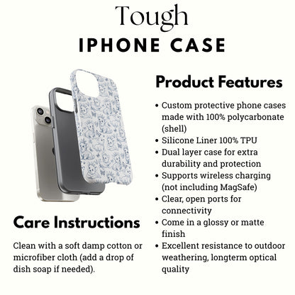 Playful Corgi Toile de Jouy IPhone Tough Phone Case