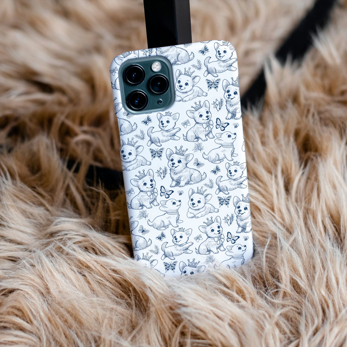 Playful Corgi Toile de Jouy IPhone Tough Phone Case