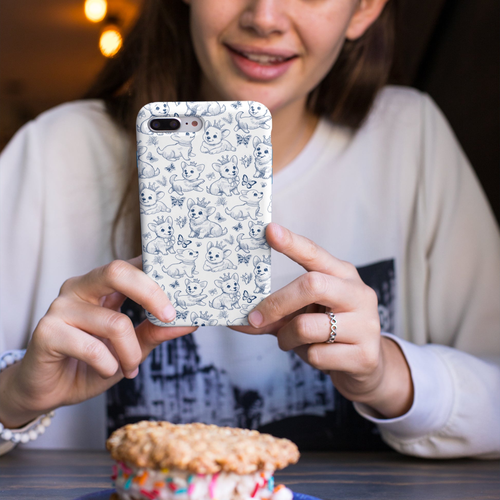 Playful Corgi Toile de Jouy IPhone Tough Phone Case – Creative Kids Castle Playful Corgi Toile de Jouy IPhone Tough Phone Case – Creative Kids Castle