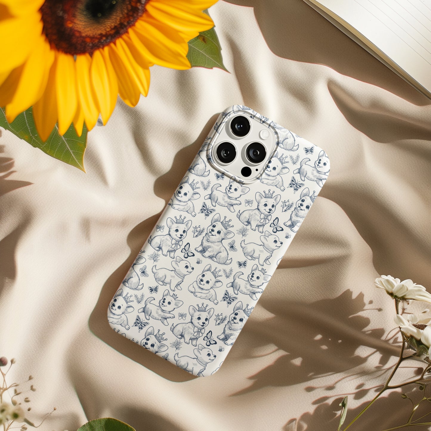 Playful Corgi Toile de Jouy IPhone Tough Phone Case