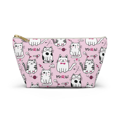 Sassy Cats Pink Accessory Travel Pouch small