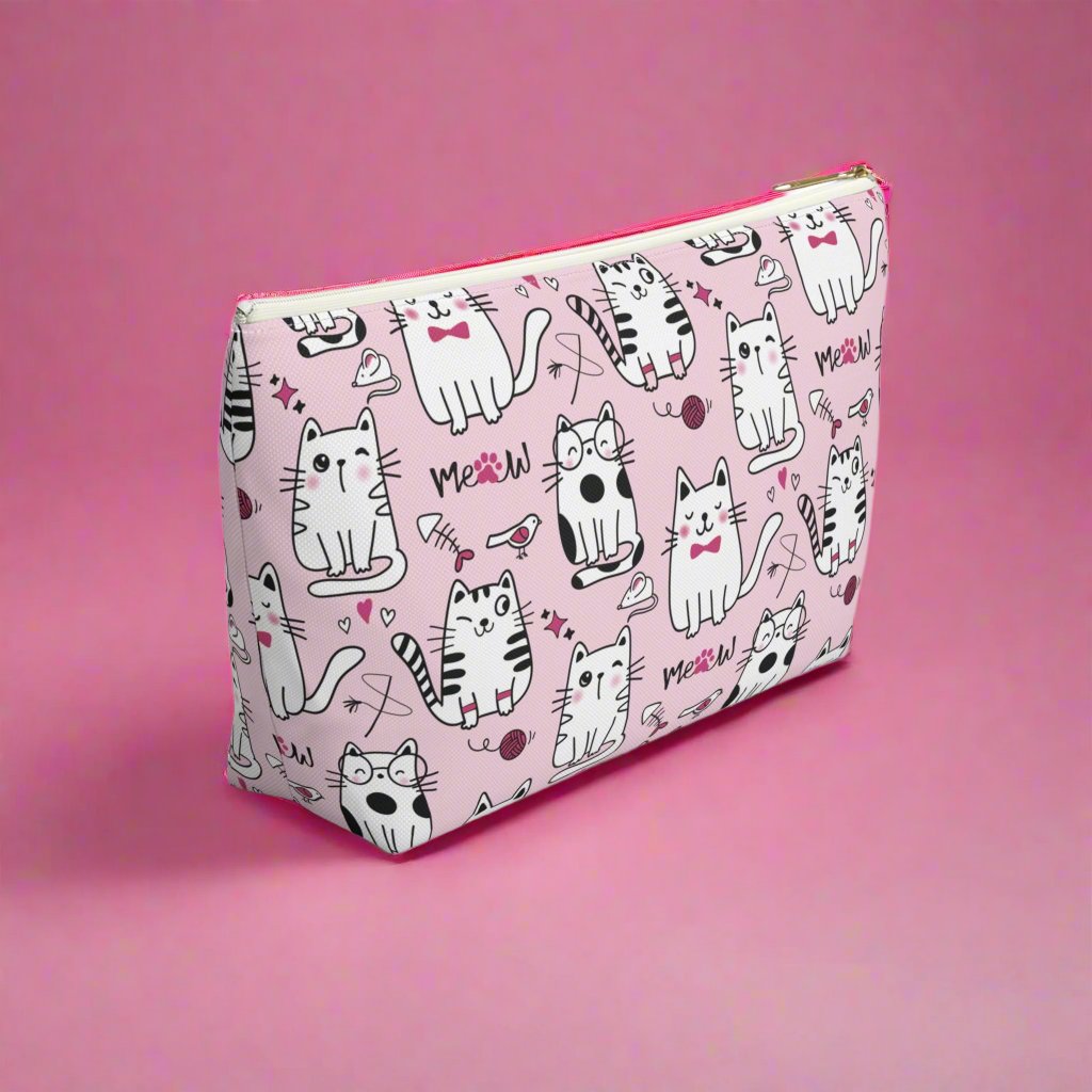 Sassy Cats Pink Accessory Travel Pouch