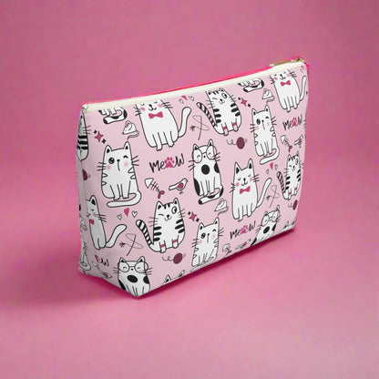 Sassy Cats Pink Accessory Travel Pouch