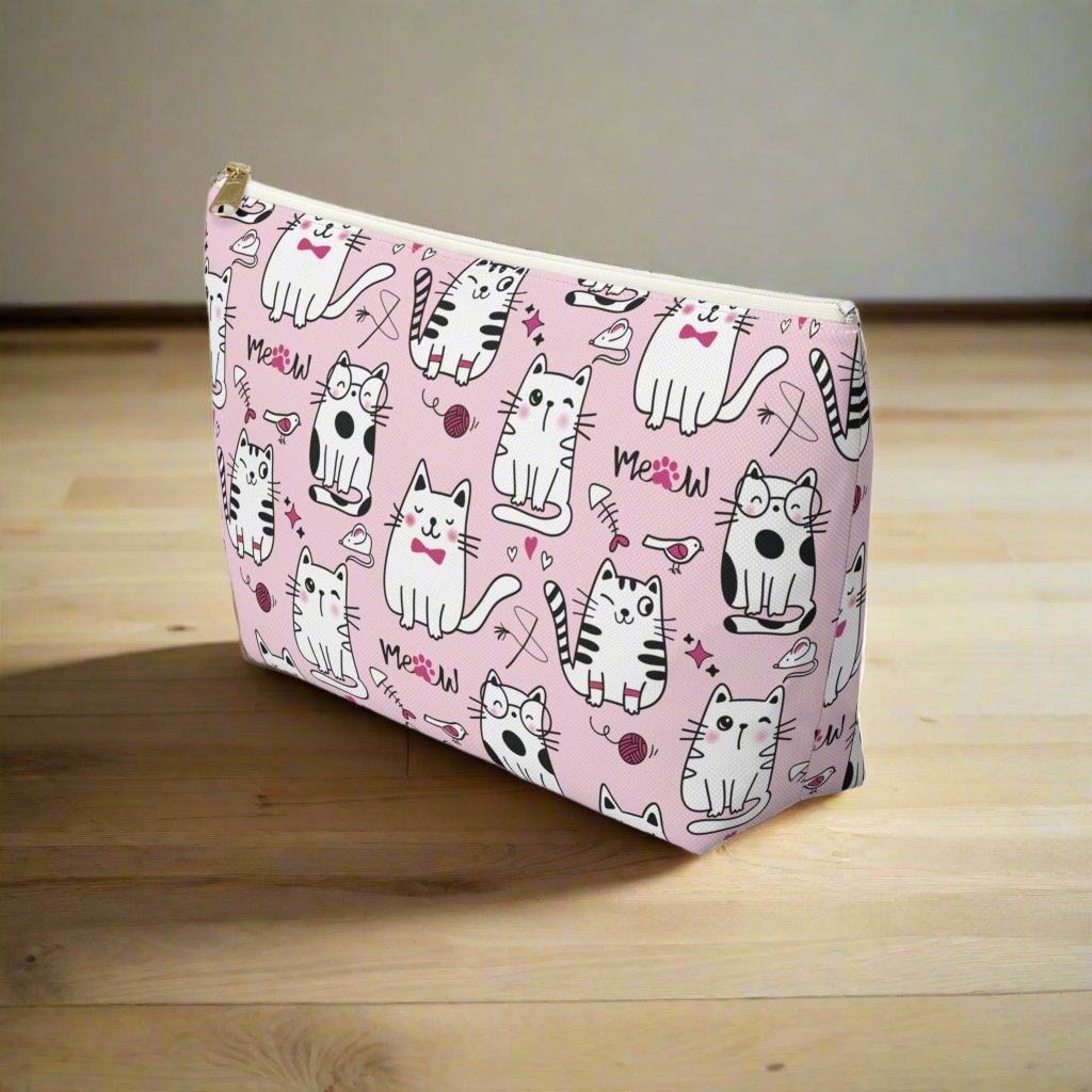 Sassy Cats Pink Accessory Travel Pouch