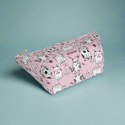Sassy Cats Pink Accessory Travel Pouch