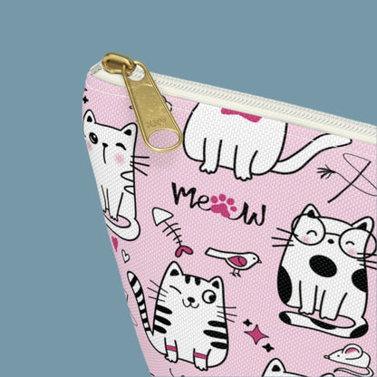Sassy Cats Pink Accessory Travel Pouch