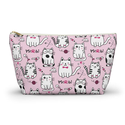 Sassy Cats Pink Accessory Travel Pouch Large