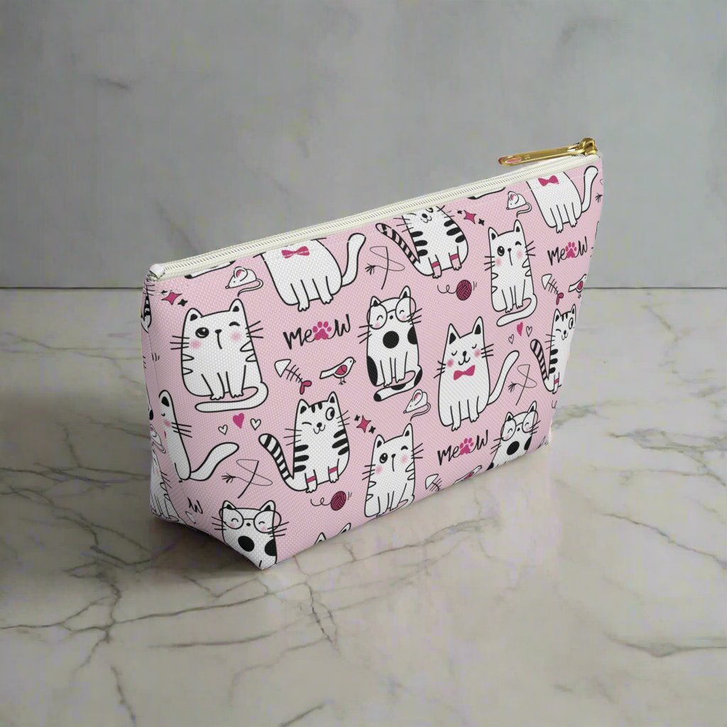 Sassy Cats Pink Accessory Travel Pouch