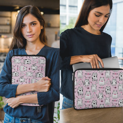 Sassy Cats Pink Laptop Sleeve or Tablet Cover