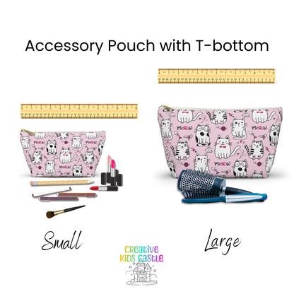 Sassy Cats Pink Accessory Travel Pouch size chat