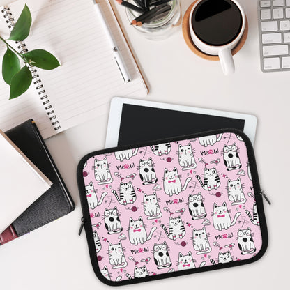 Sassy Cats Pink Laptop Sleeve or Tablet Cover