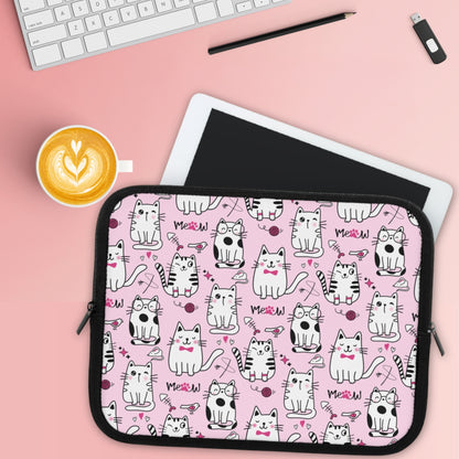 Sassy Cats Pink Laptop Sleeve or Tablet Cover