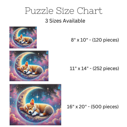 Sleeping Corgi on Moon Puzzle (120, 252, 500-Pieces)