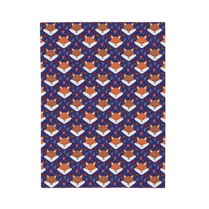 Sleeping Fox Purple Cozy Woodland Plush Baby Blanket