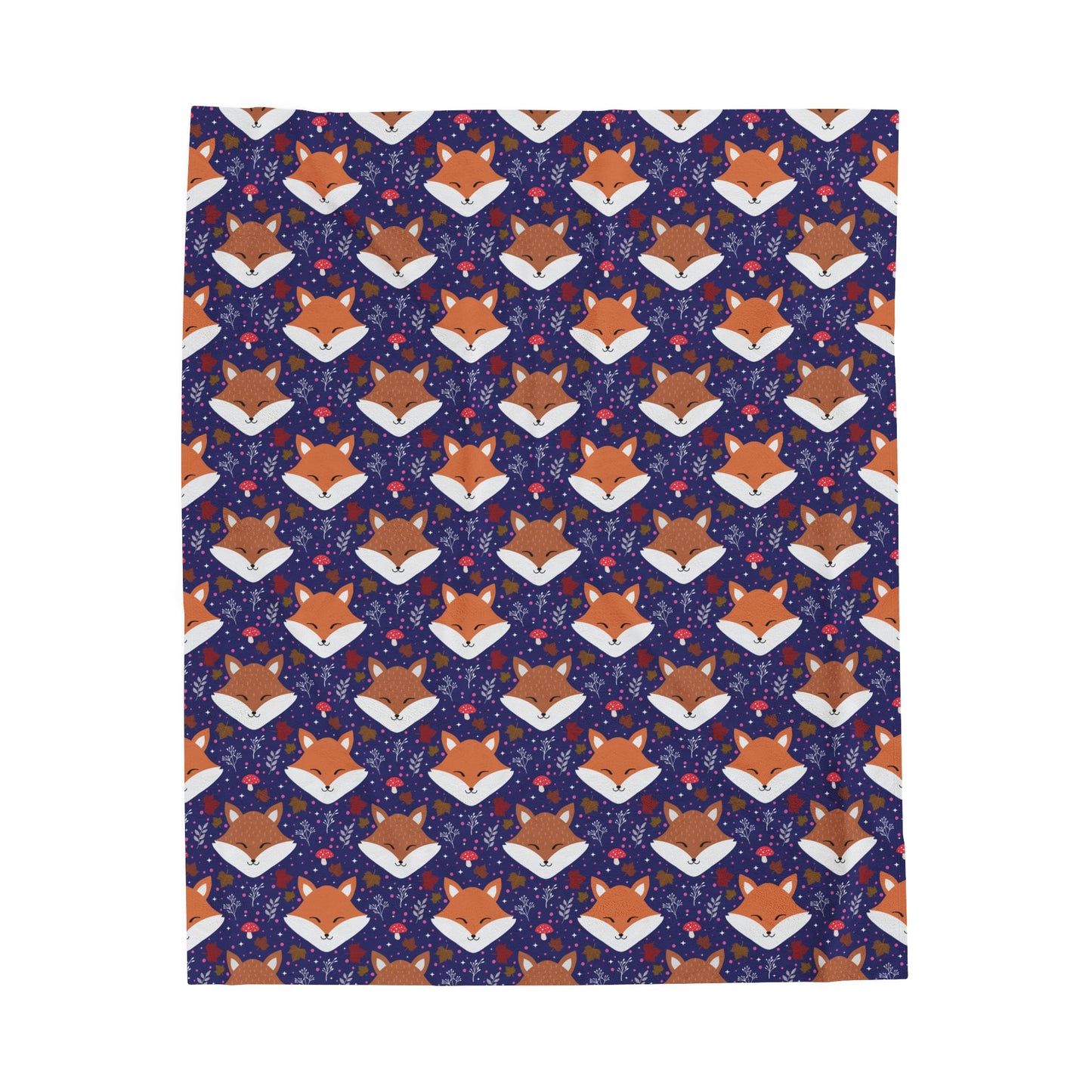 Sleeping Fox Purple Cozy Woodland Plush Blanket 50 x 60 inches