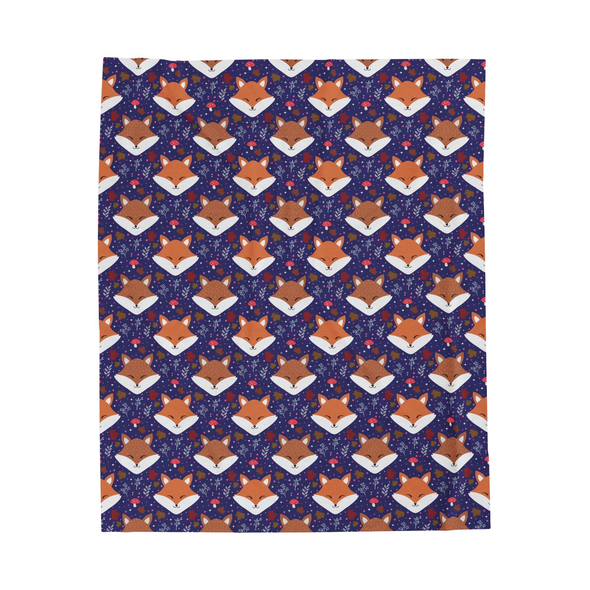 Sleeping Fox Purple Cozy Woodland Plush Blanket 50 x 60 inches