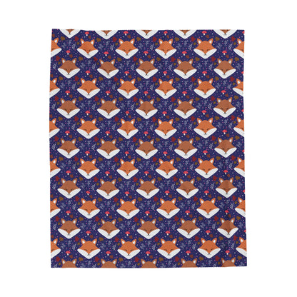Sleeping Fox Purple Cozy Woodland Plush Blanket 50 x 60 inches