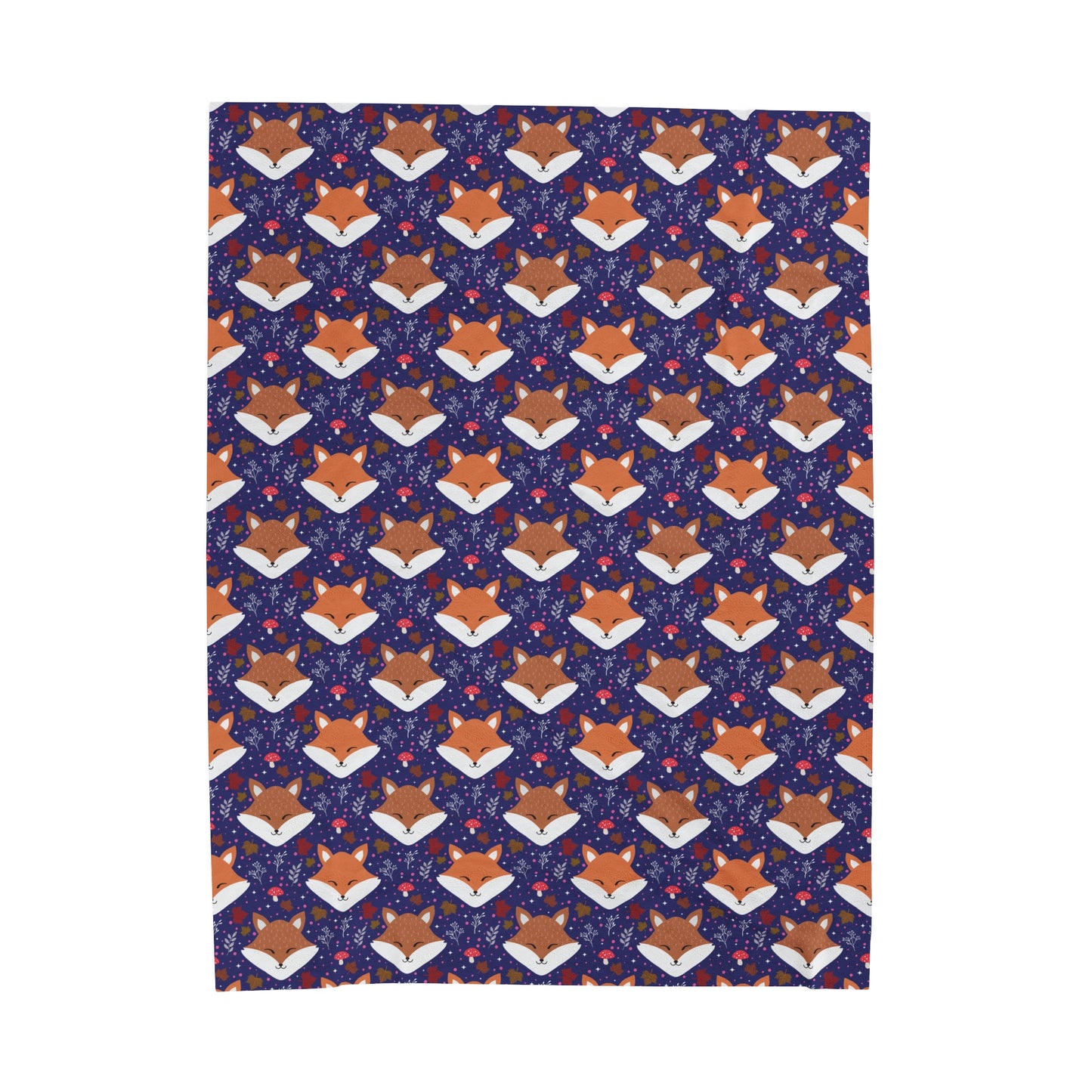 Sleeping Fox Purple Cozy Woodland Plush Blanket 60x 80 inches