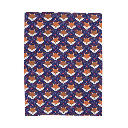 Sleeping Fox Purple Cozy Woodland Plush Blanket 60x 80 inches