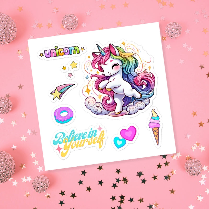 Believe in Yourself - Dancing Unicorn Sticker Sheet