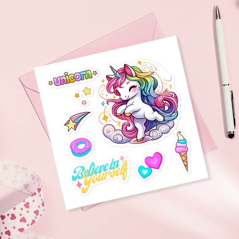 Believe in Yourself - Dancing Unicorn Sticker Sheet