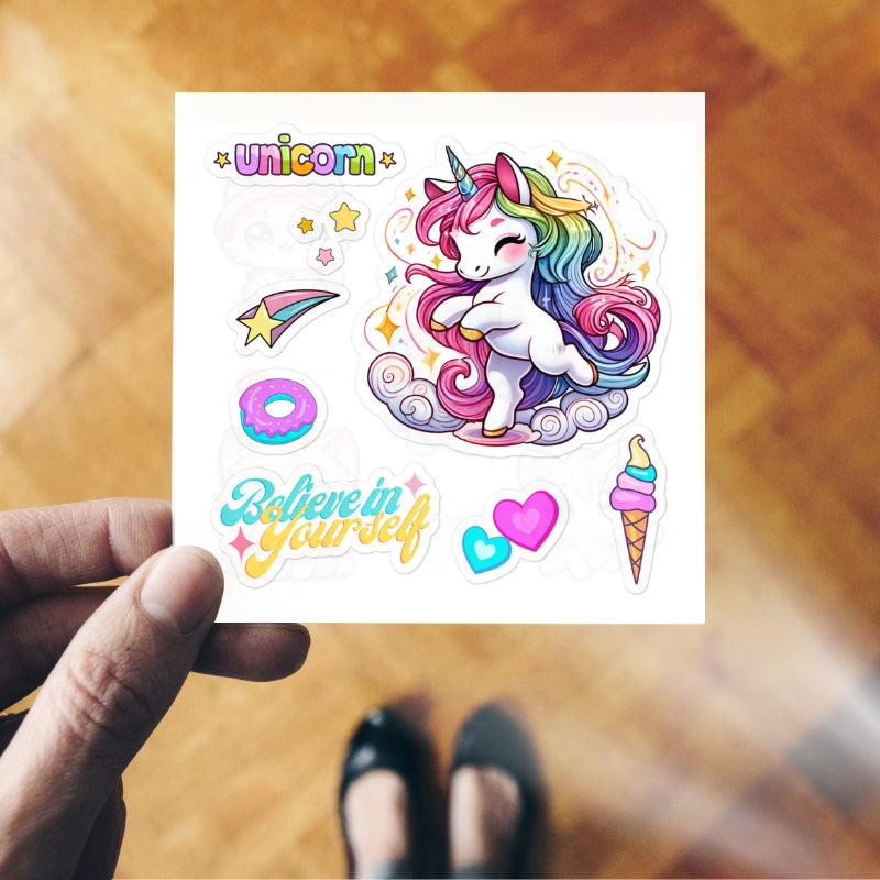 Believe in Yourself - Dancing Unicorn Sticker Sheet