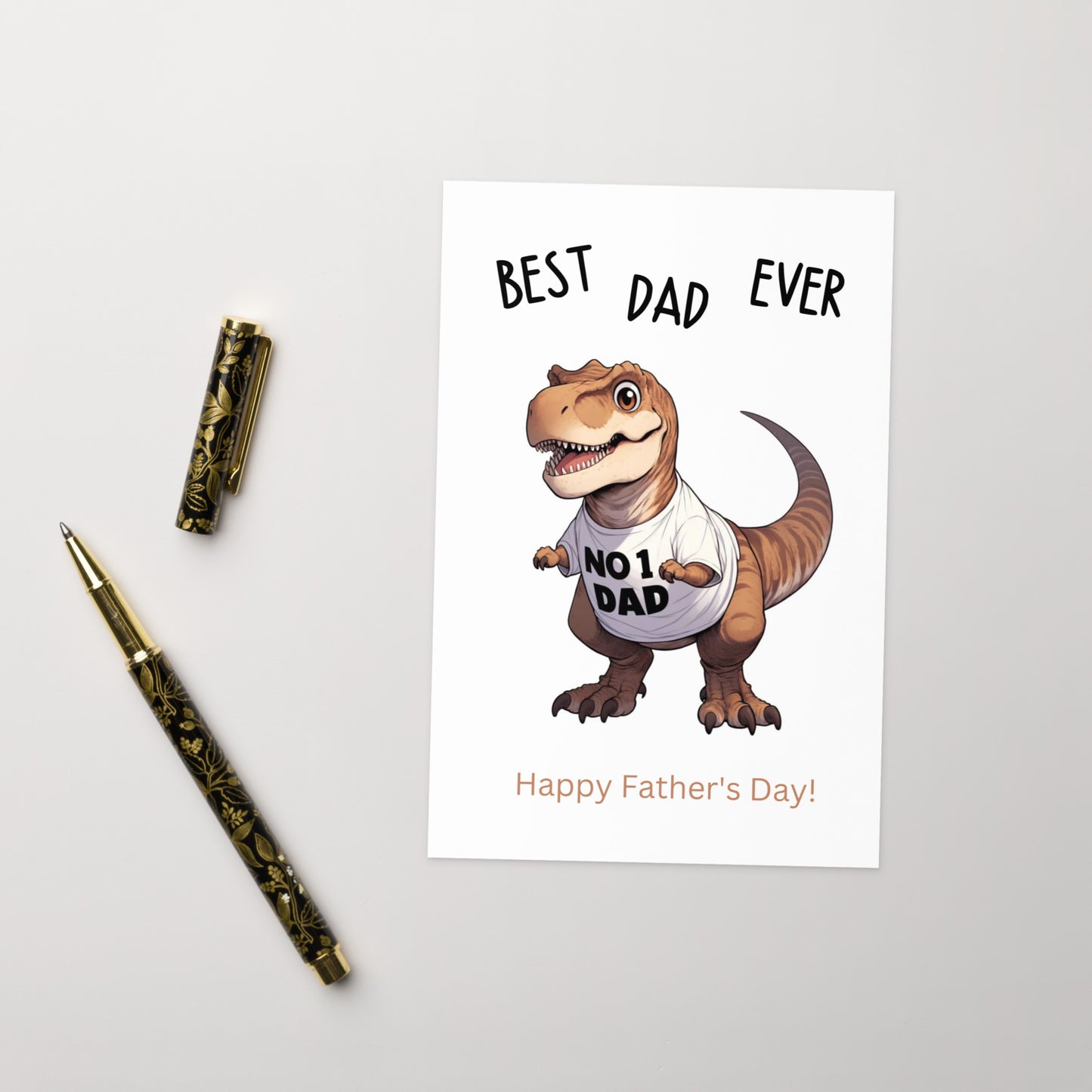 T-Rex Best Dad Ever Funny Father's Day Card