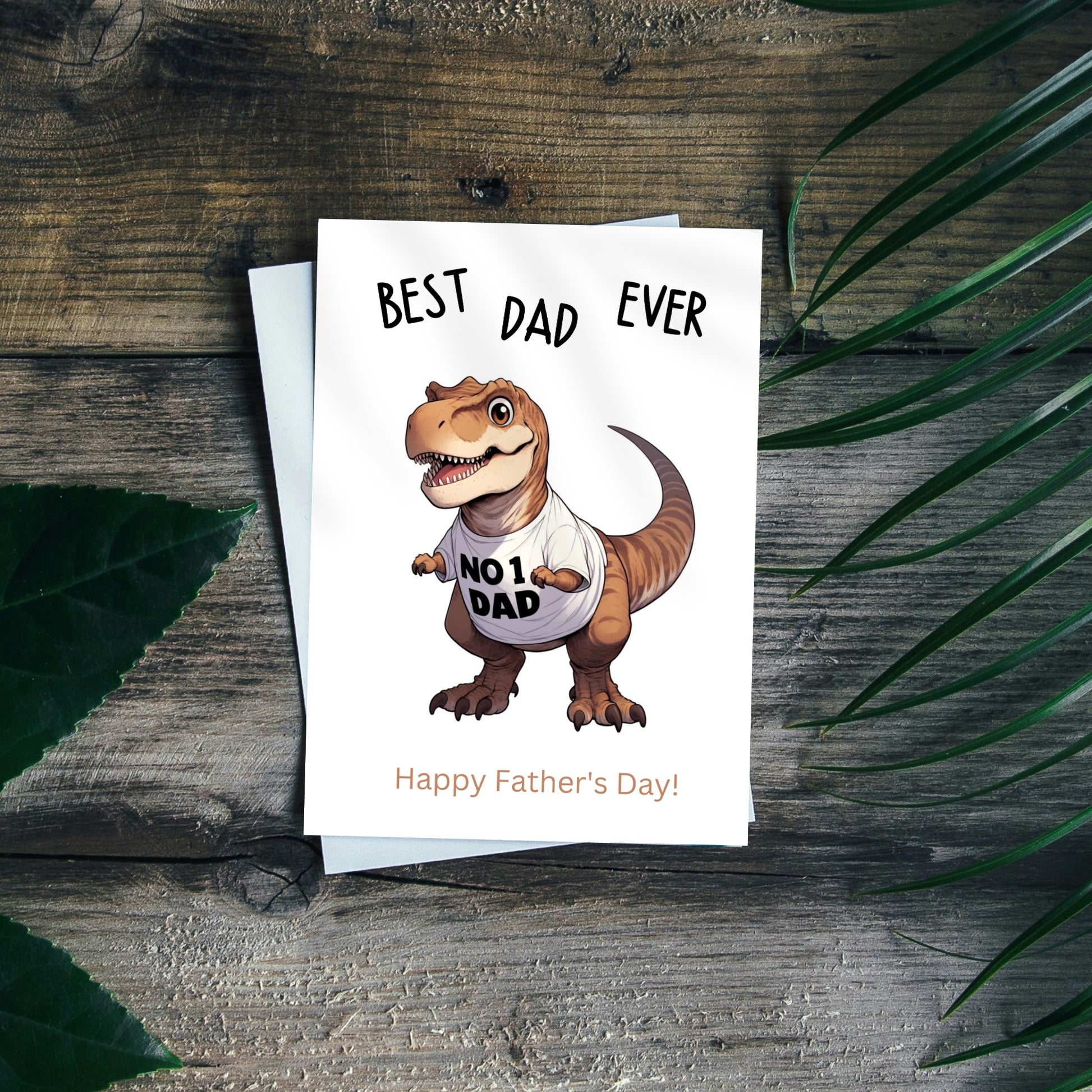 T-Rex Best Dad Ever Funny Father's Day Card