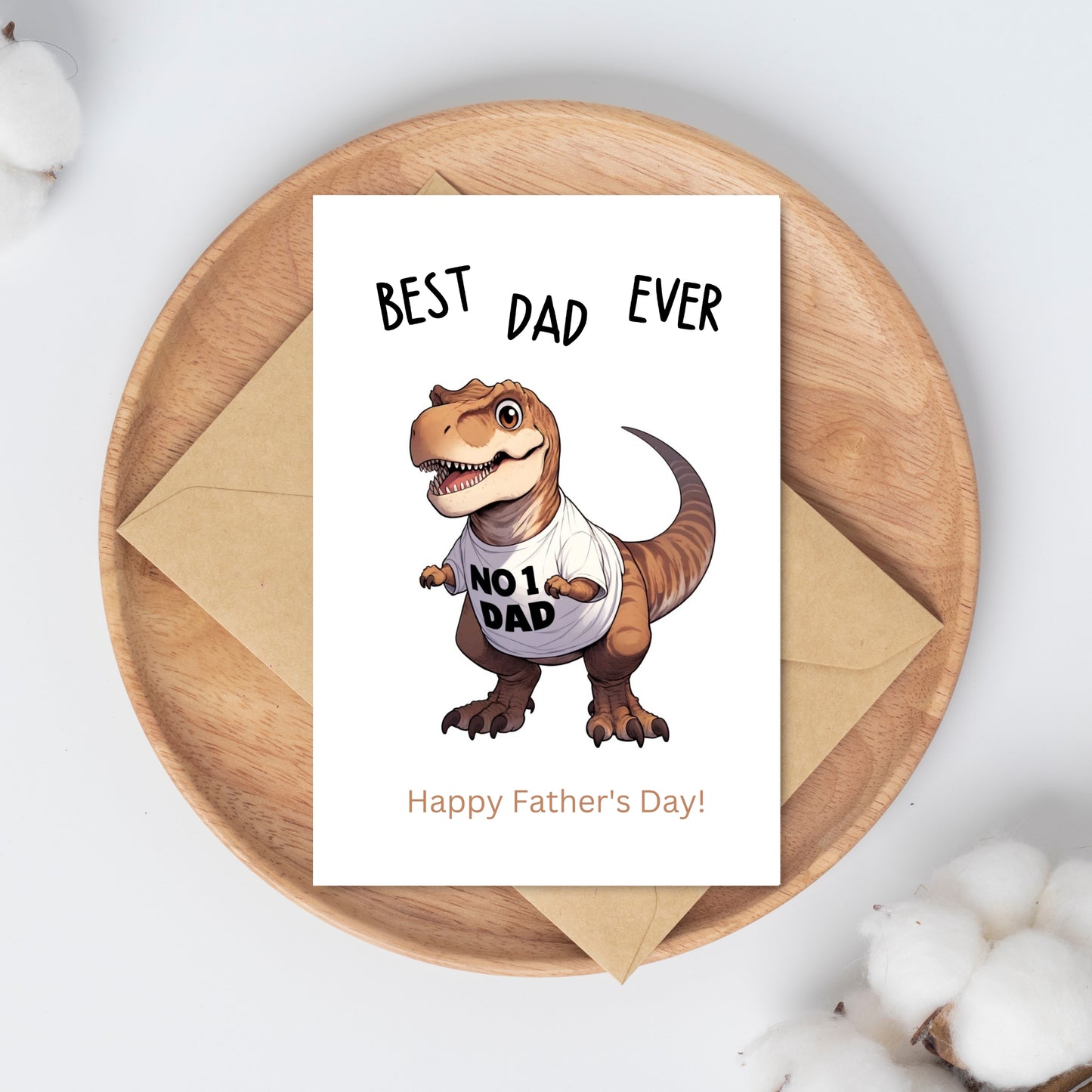 T-Rex Best Dad Ever Funny Father's Day Card