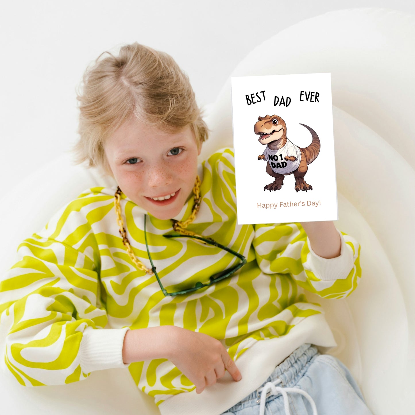 T-Rex Best Dad Ever Funny Father's Day Card