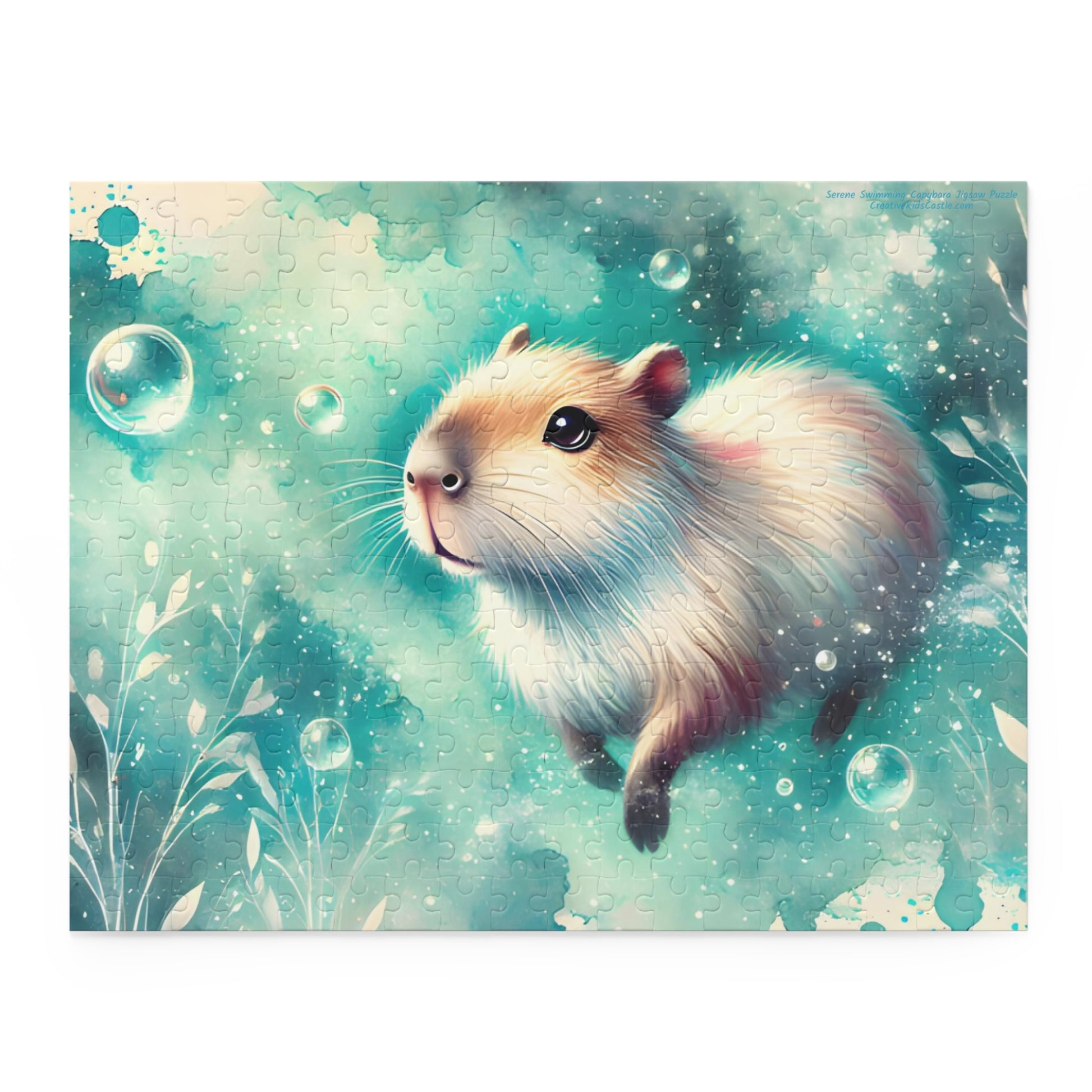 Watercolor Swimming Capybara Puzzle