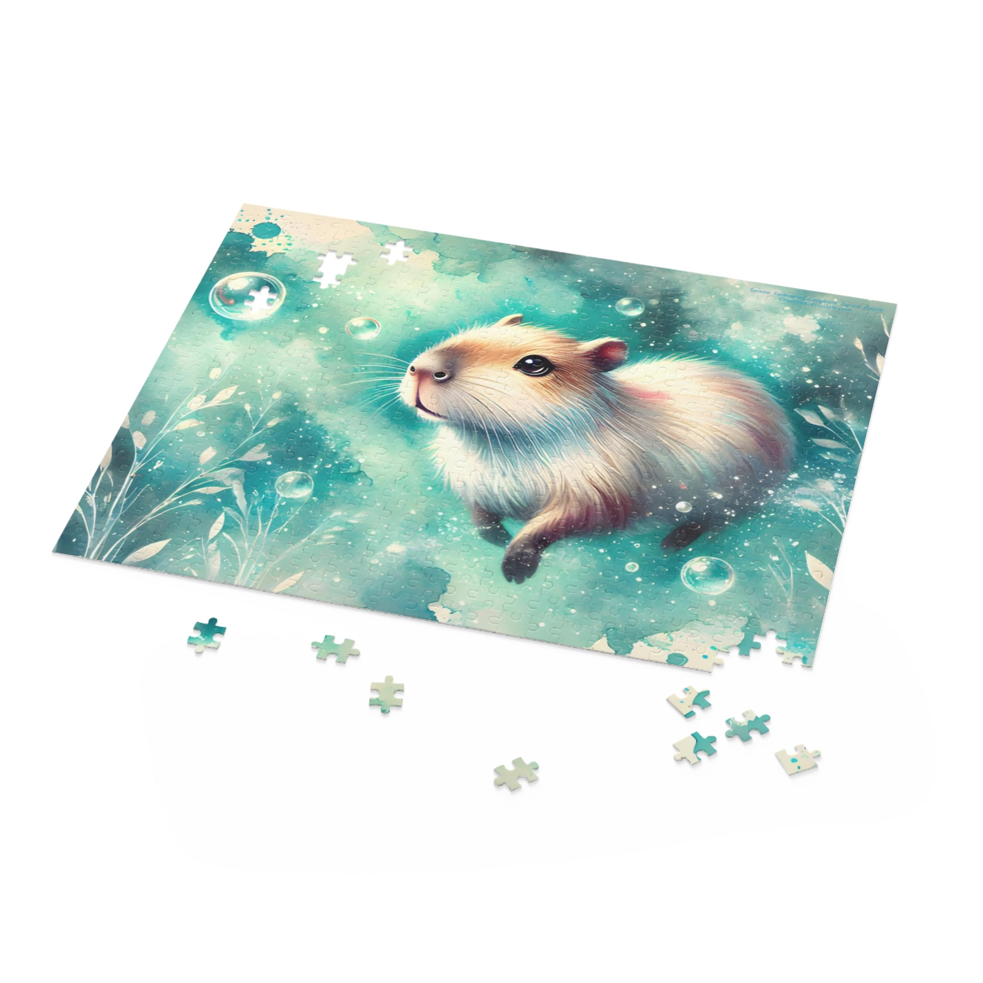 Watercolor Swimming Capybara Puzzle
