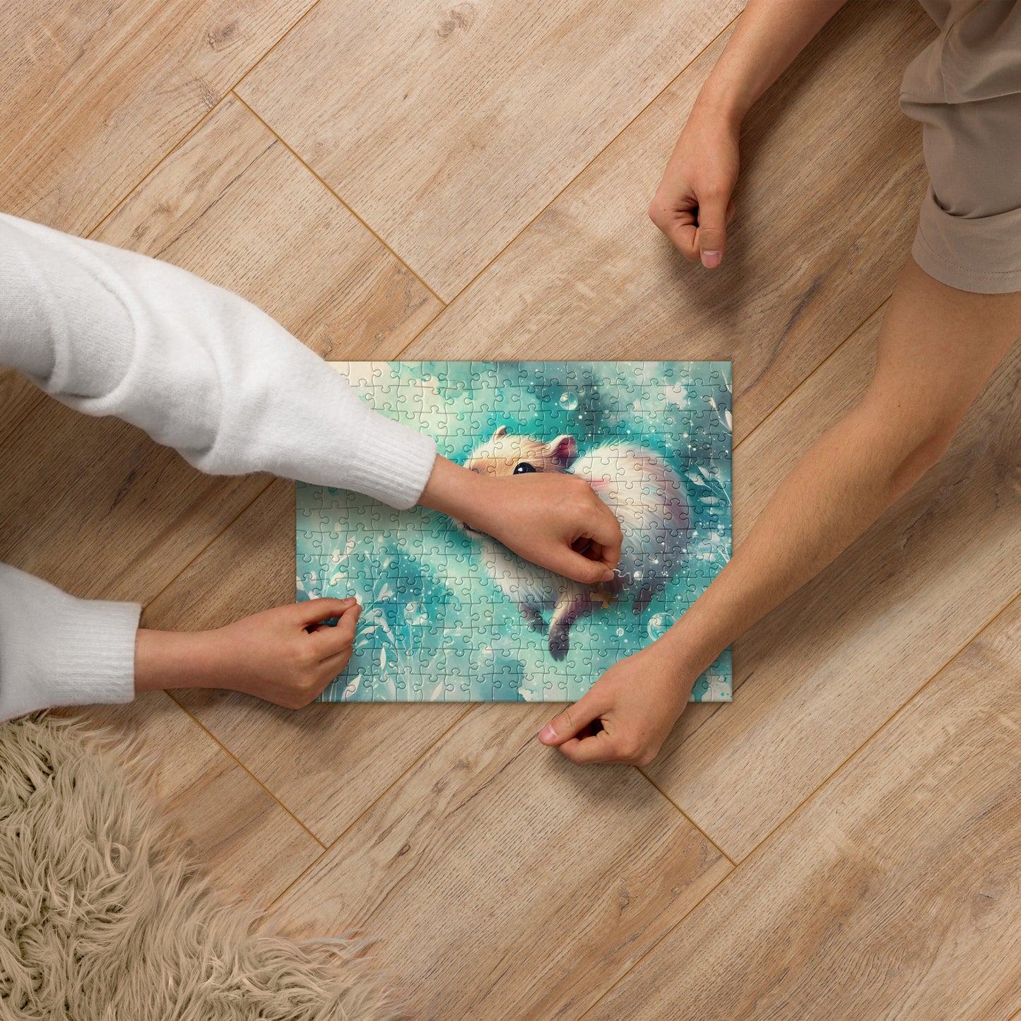 Watercolor Swimming Capybara Puzzle