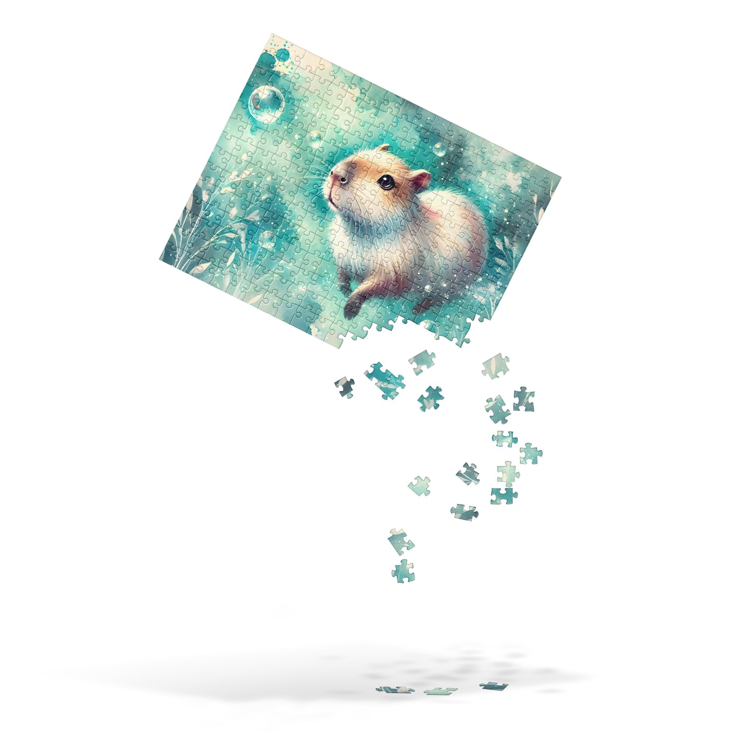 Watercolor Swimming Capybara Puzzle