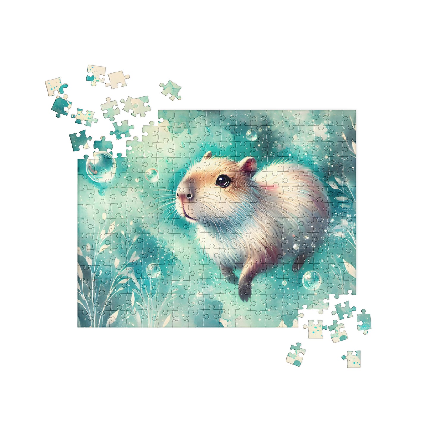 Watercolor Swimming Capybara Puzzle