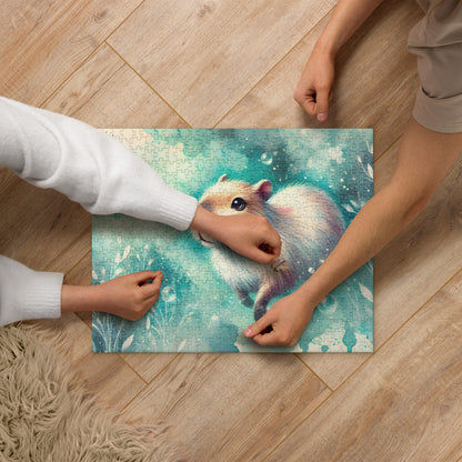 Watercolor Swimming Capybara Puzzle