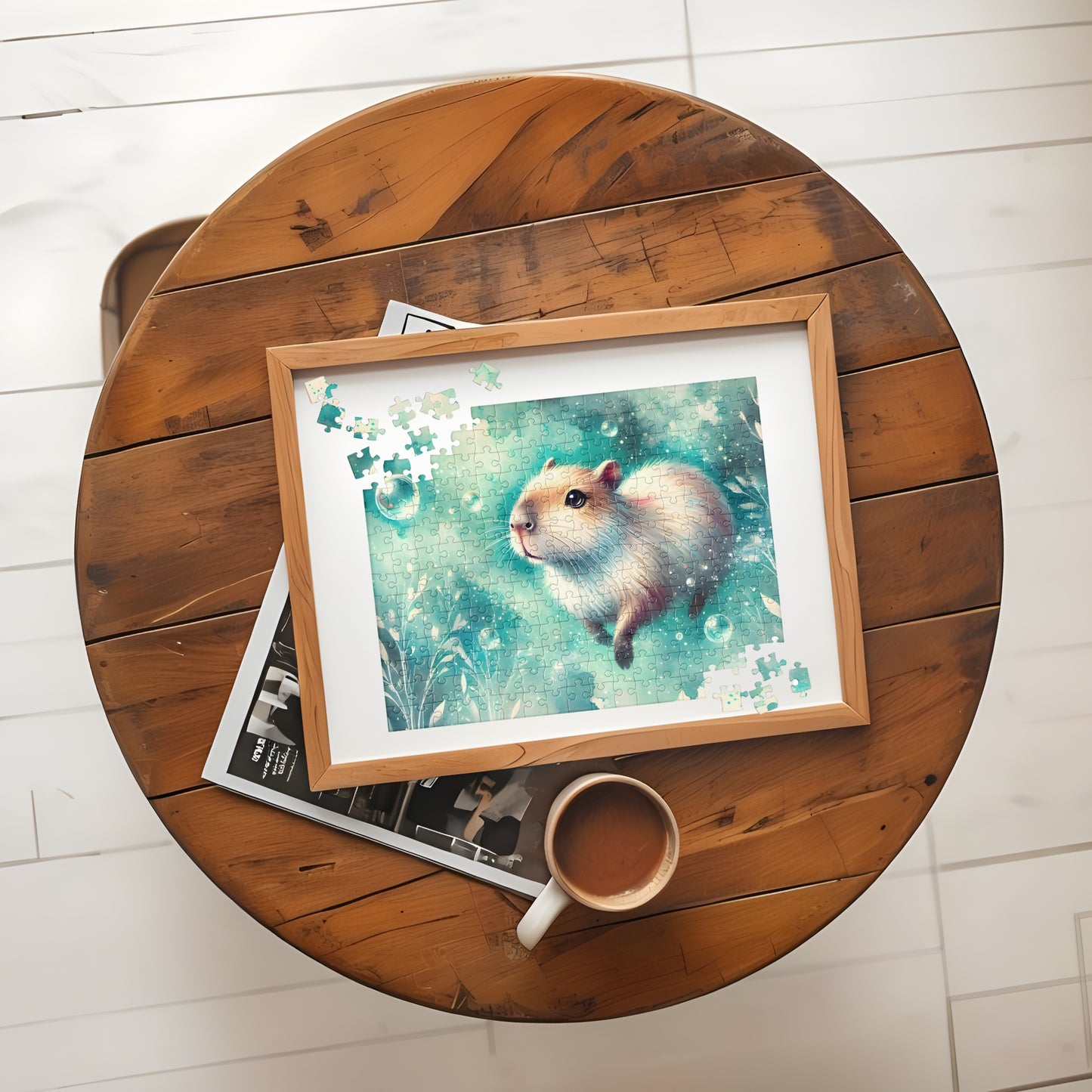 Watercolor Swimming Capybara Puzzle