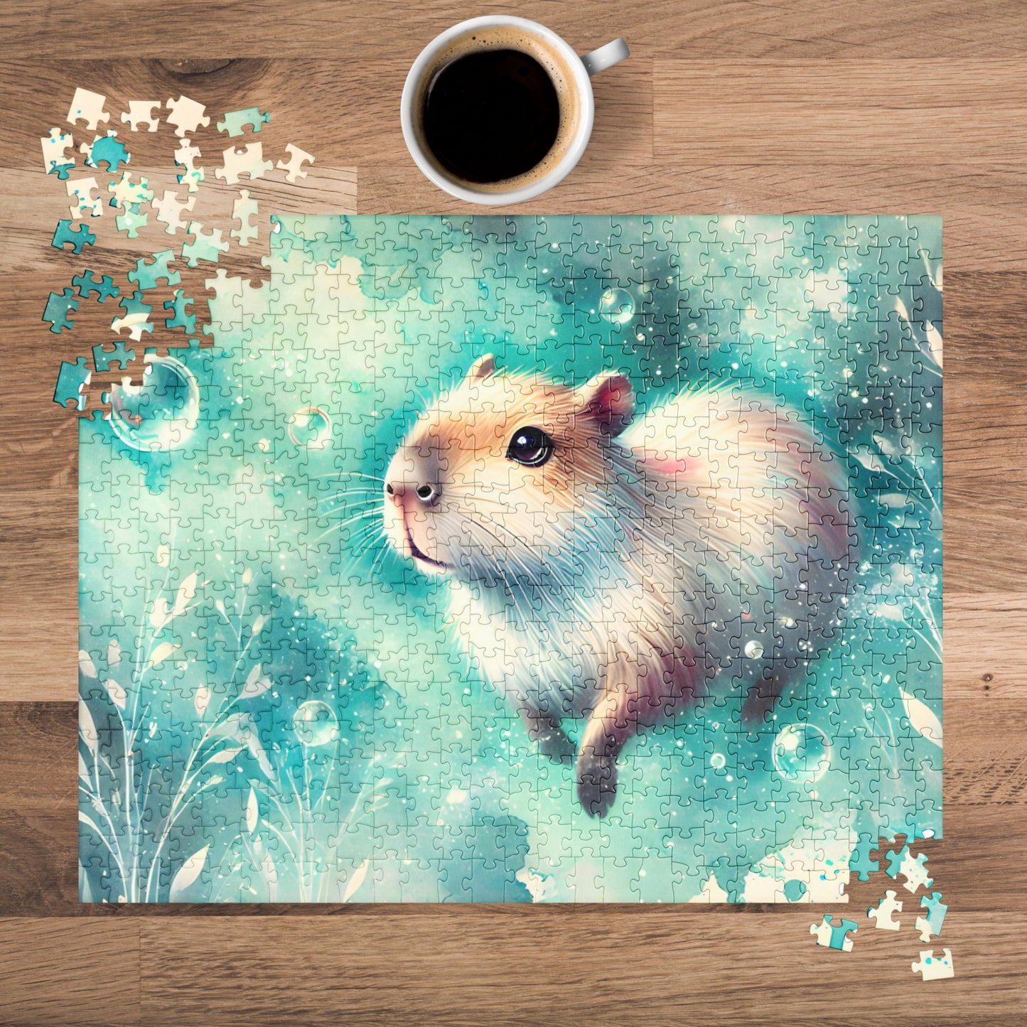 Watercolor Swimming Capybara Puzzle