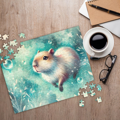 Watercolor Swimming Capybara Puzzle