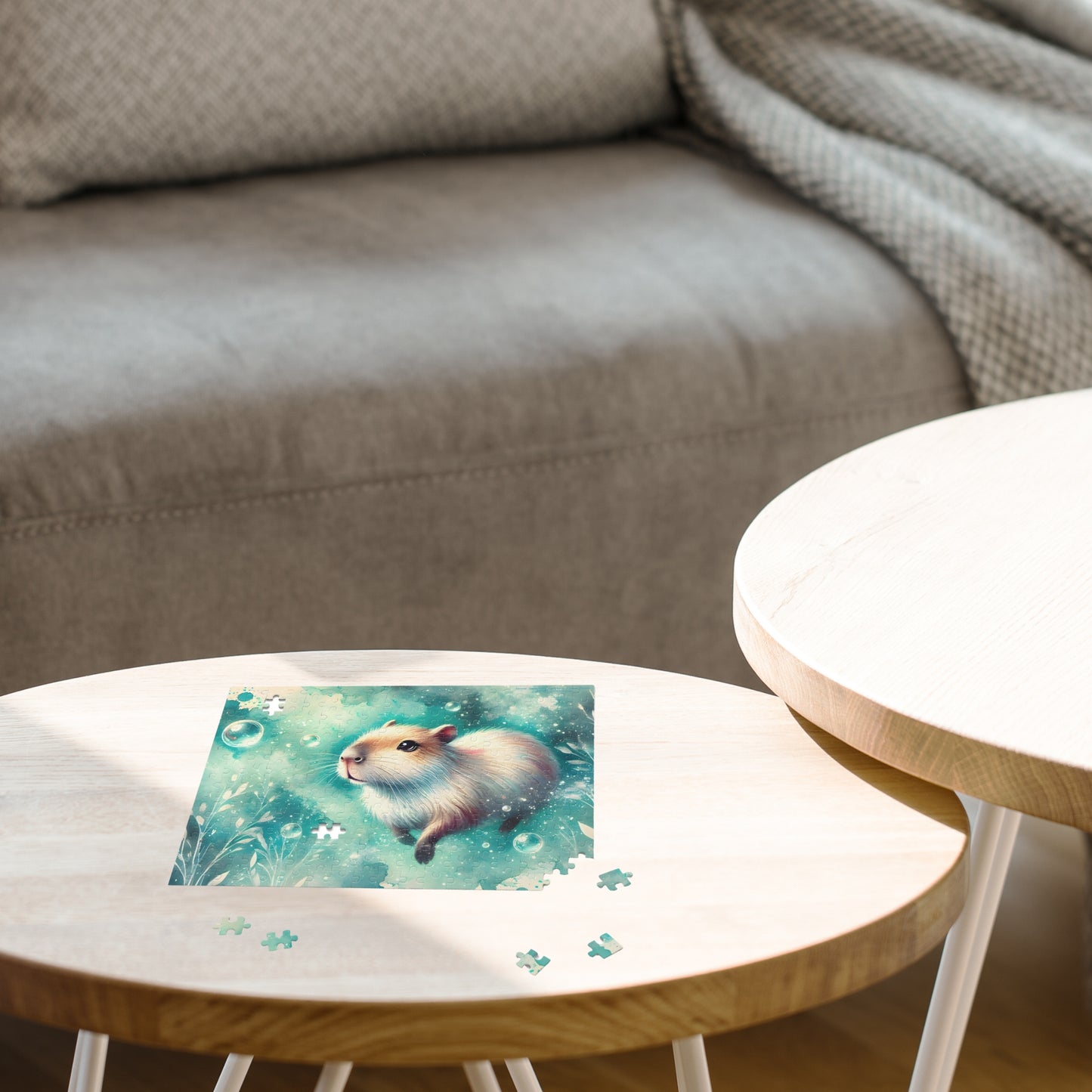 Watercolor Swimming Capybara Puzzle