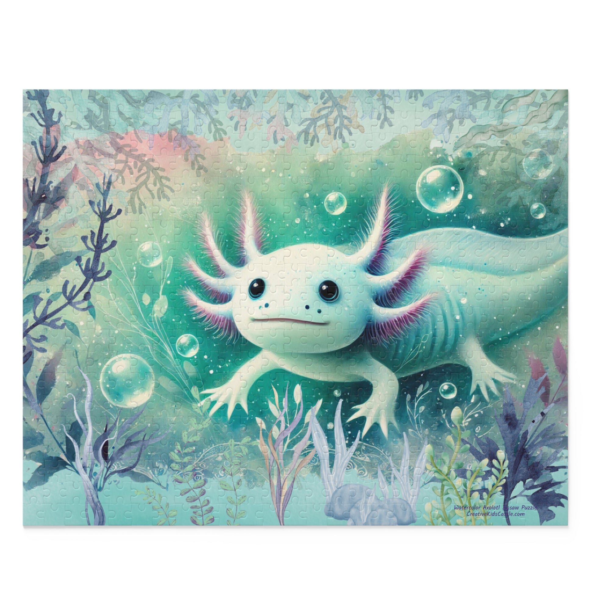 Whimsical Watercolor Axolotl Jigsaw Puzzle 500-Pieces