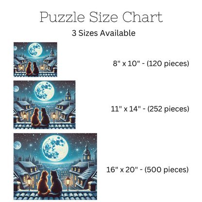 Winter Cats on a Starlit Night Jigsaw Puzzle (120, 252 to 500-Pieces)
