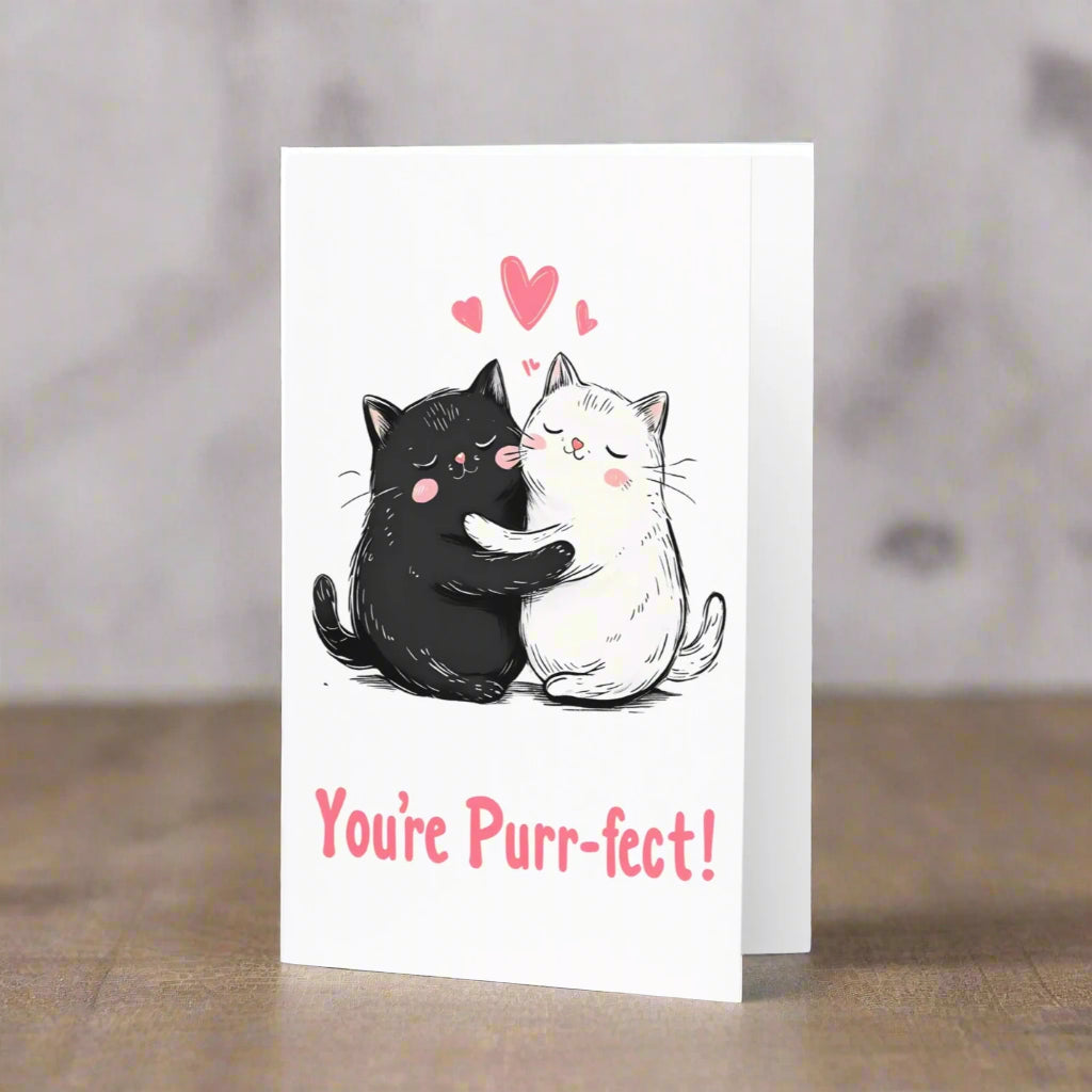 You Are Purr-fect Cat Hug Anniversary Card